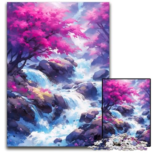 ZenWasserfall 1000teiliges Puzzle anspruchsvolles Puzzle Geschenk für Männer und Frauen Alltag und besondere Anlässe 1000 Teile (75 x 50 cm) von mowenbingpeng