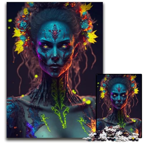 Zombie Queen Puzzle 1000 Teile für Erwachsene Puzzles anspruchsvolles Denkspiel entspannendes Spielzeug für Teenager 1000 Teile (38 x 26 cm) von mowenbingpeng