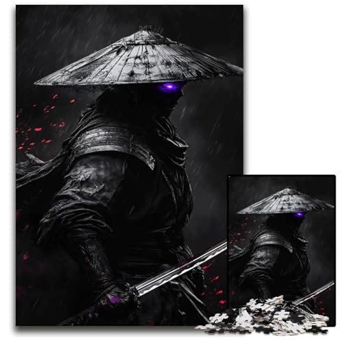 ZombieSamuraiPuzzle für Erwachsene 1000teiliges Holzpuzzle für Erwachsene perfekt für Teenager und zur Heimdekoration 1000 Teile (75 x 50 cm) von mowenbingpeng