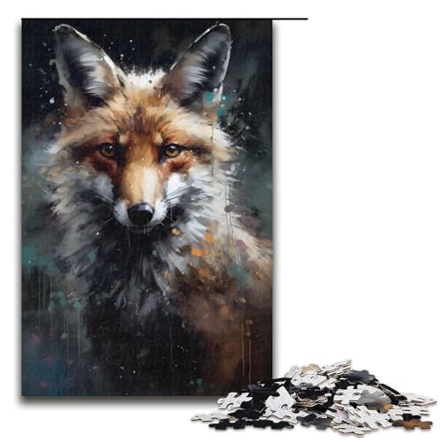 für Erwachsene, Ölgemälde, Fuchsporträt, 1000-teiliges Holzpuzzle für Erwachsene und Kinder ab 12 Jahren, 1000 Teile für Erwachsene, Ölgemälde, Fuchsporträt, 1000-teiliges Holzpuzzle für Erwachsene und Kinder ab 12 Jahren, 1000 Teile von mowenbingpeng