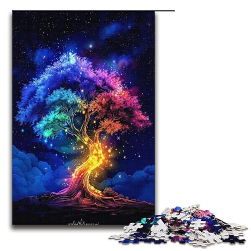 für Erwachsene 1000 Teile Baum des Lebens Puzzle für Erwachsene Holzpuzzle schwierig und herausfordernd 1000 Teile (38 x 26 cm) von mowenbingpeng