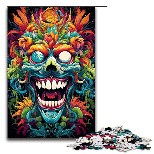 für Erwachsene 1000-teiliges Fantasy-Puzzle mit bunten Monstern Holzpuzzle schwierig und herausfordernd 1000 Teile (75 x 50 cm) von mowenbingpeng