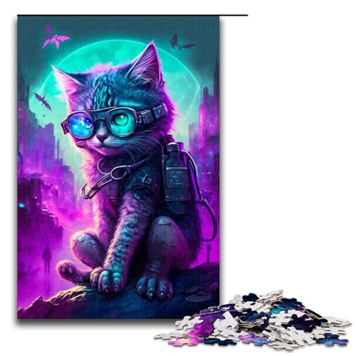 für Erwachsene 1000-teiliges Punk-Puzzle mit süßem Kätzchen, Holzpuzzle, schwierig und herausfordernd, 1000 Teile für Erwachsene 1000-teiliges Punk-Puzzle mit süßem Kätzchen, Holzpuzzle, schwierig und herausfordernd, 1000 Teile von mowenbingpeng