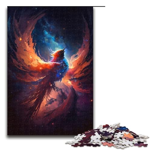 für Erwachsene 1000-teiliges Puzzle „Cosmic Space Phoenix“ Holzpuzzle schwierig und herausfordernd 1000 Teile (75 x 50 cm) von mowenbingpeng