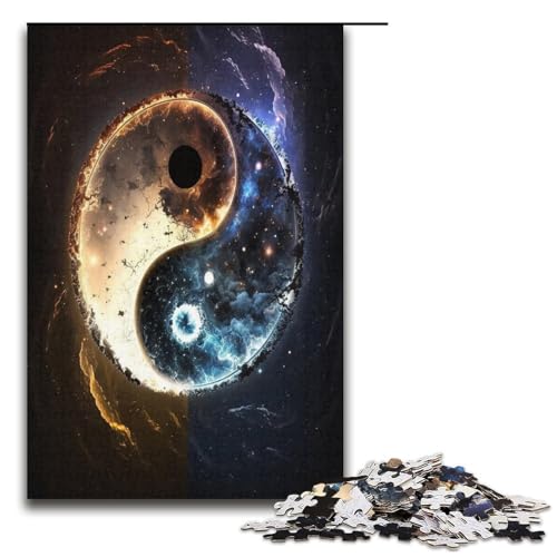 für Erwachsene 1000 teiliges Yin und Yang Puzzle für Erwachsene Holzpuzzle schwierig und herausfordernd 1000 Teile (38 x 26 cm) von mowenbingpeng