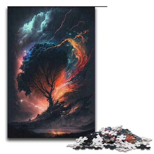 für Erwachsene 1000-teiliges farbenfrohes Fantasielandschafts-Puzzle für Erwachsene schwieriges und herausforderndes Papierpuzzle 1000 Teile (38 x 26 cm) von mowenbingpeng