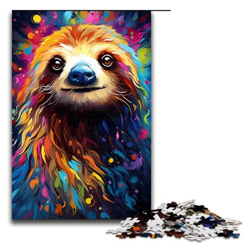für Erwachsene 1000-teiliges farbenfrohes psychedelisches Seeotter-Puzzle für Erwachsene schwieriges und herausforderndes Holzpuzzle 1000 Teile (75 x 50 cm) von mowenbingpeng