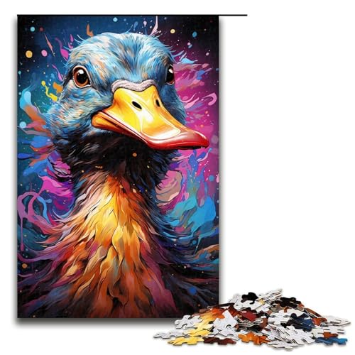 für Erwachsene Puzzle „Ente zum Ausmalen“ 1000-teiliges Holzpuzzle für Erwachsene und Kinder ab 12 Jahren 1000 Teile (75 x 50 cm) von mowenbingpeng