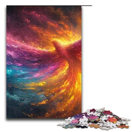 für Erwachsene Puzzle „Phönixvogel“ 1000-teiliges Holzpuzzle für Erwachsene und Kinder ab 12 Jahren 1000 Teile (75 x 50 cm) von mowenbingpeng