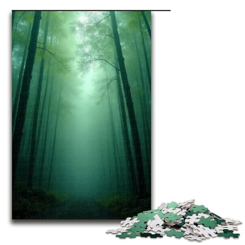 für Erwachsene Puzzle Bambuswaldnebel 1000-teiliges Holzpuzzle für Erwachsene und Kinder ab 12 Jahren 1000 PCS (75 x 50 cm) von mowenbingpeng