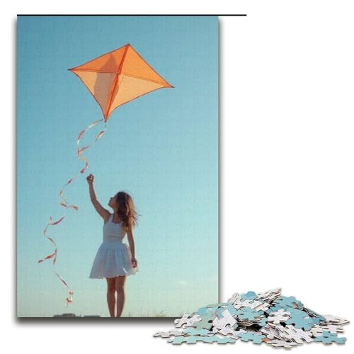 für Erwachsene Puzzle Drachenfliegen 1000-teiliges Holzpuzzle für Erwachsene und Kinder ab 12 Jahren 1000 Teile (38 x 26 cm) von mowenbingpeng