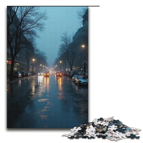 für Erwachsene Puzzle Drizzle 1000 Teile Holzpuzzle für Erwachsene und Kinder ab 12 Jahren 1000 Teile (38 x 26 cm) von mowenbingpeng
