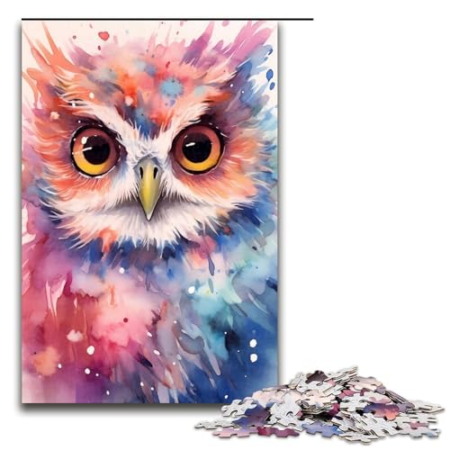 für Erwachsene Puzzle Eule Aquarelle 1000 Teile Holzpuzzle für Erwachsene und Kinder ab 12 Jahren 1000 PCS für Erwachsene Puzzle Eule Aquarelle 1000 Teile Holzpuzzle für Erwachsene und Kinder ab 12 Jahren 1000 PCS von mowenbingpeng