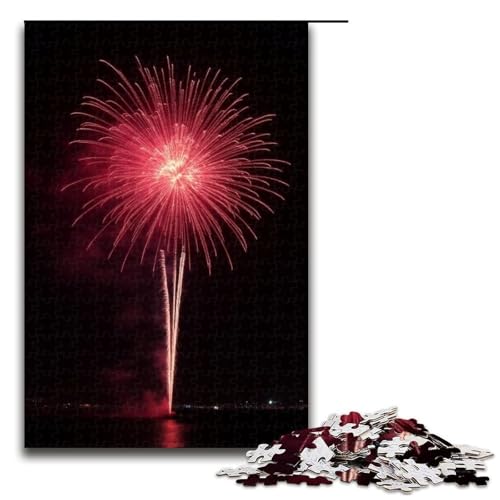 für Erwachsene Puzzle Feuerwerk 1000-teiliges Holzpuzzle für Erwachsene und Kinder ab 12 Jahren 1000 PCS (75 x 50 cm) von mowenbingpeng
