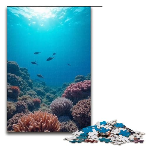 für Erwachsene Puzzle Korallenmeer 1000-teiliges Holzpuzzle für Erwachsene und Kinder ab 12 Jahren 1000 PCS (75 x 50 cm) von mowenbingpeng