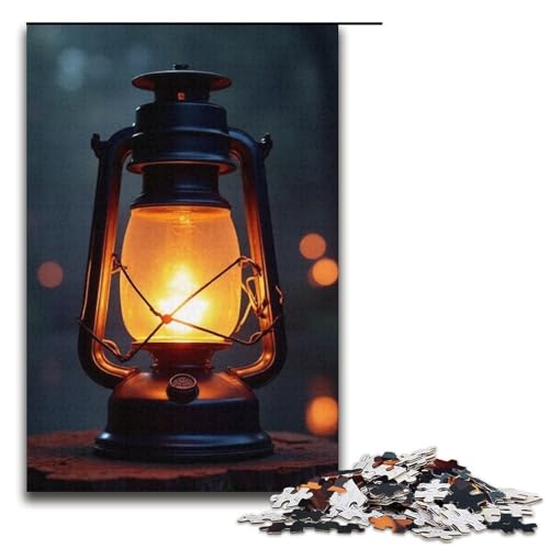 für Erwachsene Puzzle Laterne zum Aufhängen 1000-teiliges Holzpuzzle für Erwachsene und Kinder ab 12 Jahren 1000 Teile (38 x 26 cm) von mowenbingpeng