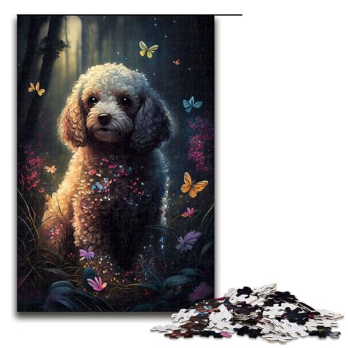 für Erwachsene Puzzle Pudel Schmetterling 1000 Teile Holzpuzzle für Erwachsene und Kinder ab 12 Jahren 1000 PCS von mowenbingpeng