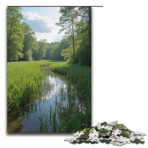 für Erwachsene Puzzle Reed Marsh 1000-teiliges Holzpuzzle für Erwachsene und Kinder ab 12 Jahren 1000 PCS (38 x 26 cm) von mowenbingpeng