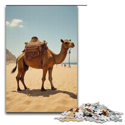 für Erwachsene Puzzle Sandkamel 1000-teiliges Holzpuzzle für Erwachsene und Kinder ab 12 Jahren 1000 PCS (38 x 26 cm) von mowenbingpeng