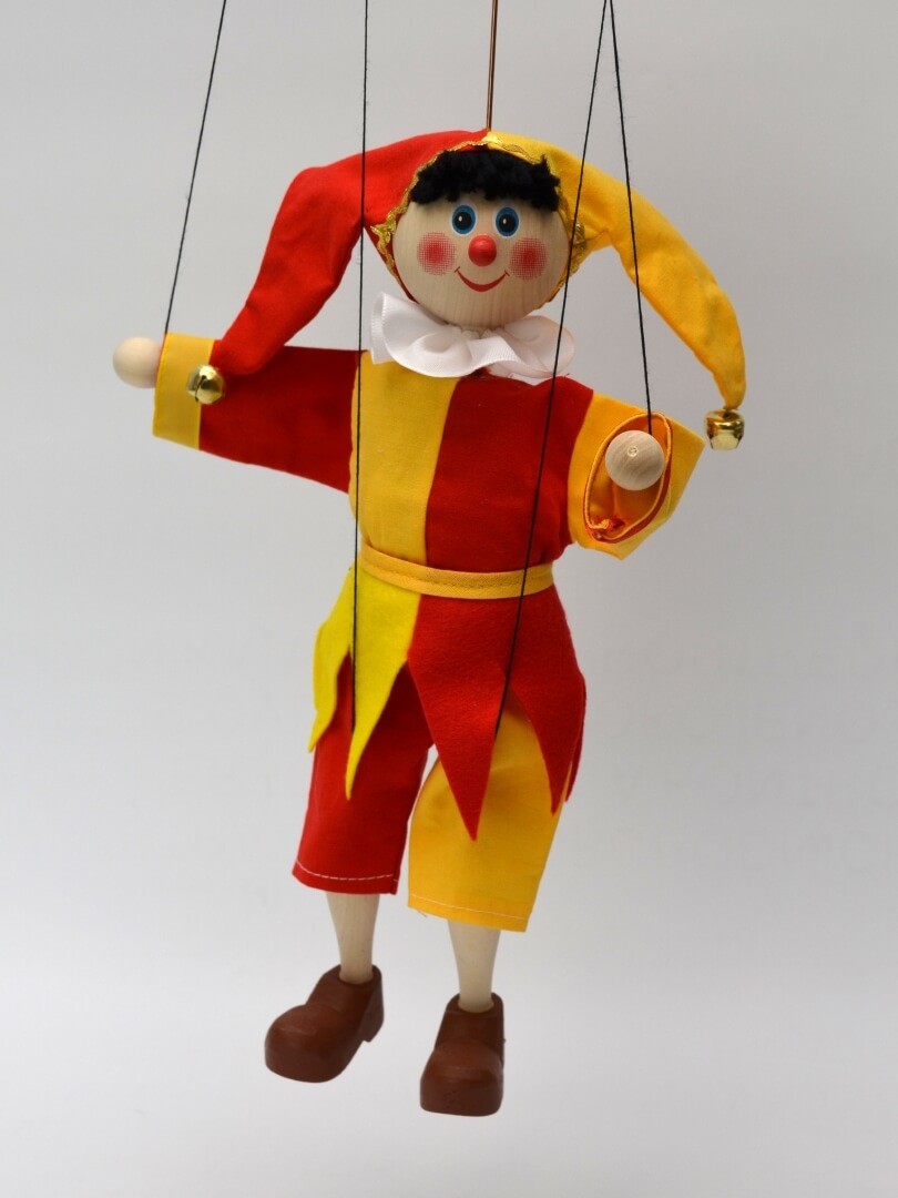 Dekorationsartikel Marionette Narr 30cm gelb von munabo
