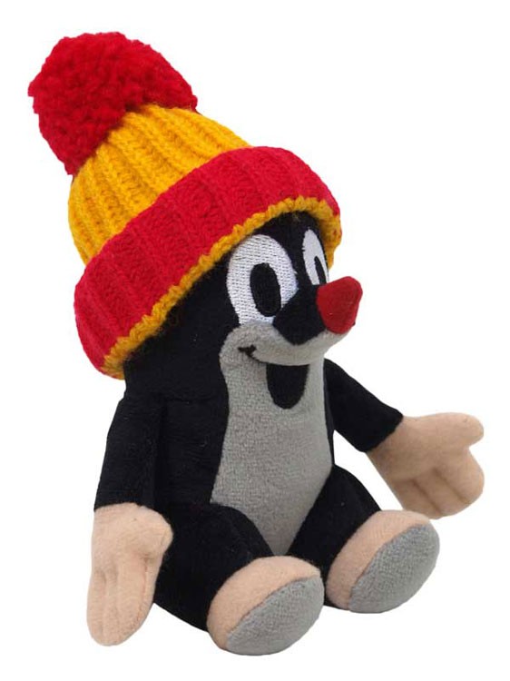 Der kleine Maulwurf sitzend, Mütze rot-gelb, 14 cm Der kleine Maulwurf sitzend, Mütze rot-gelb, 14 cm von munabo