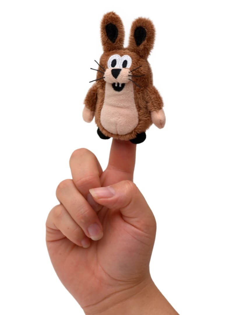 Fingerpuppe Hase 10cm, aus den Geschichten mit dem kleinen Maulwurf Fingerpuppe Hase 10cm, aus den Geschichten mit dem kleinen Maulwurf von munabo
