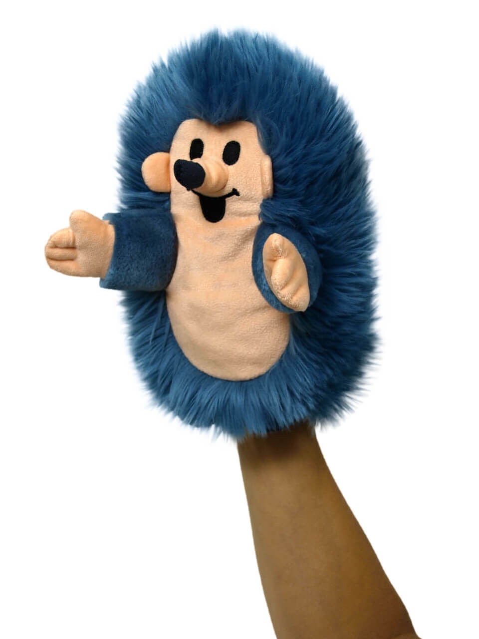 Handpuppe Igel blau, 23cm - aus der Serie mit dem kleinen Maulwurf von munabo