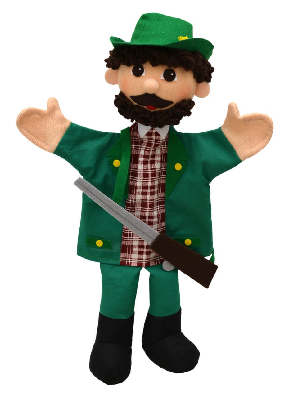 Handpuppe Jäger mit Gewehr, 31cm, Handpuppe mit Beinen Handpuppe Jäger mit Gewehr, 31cm, Handpuppe mit Beinen von munabo