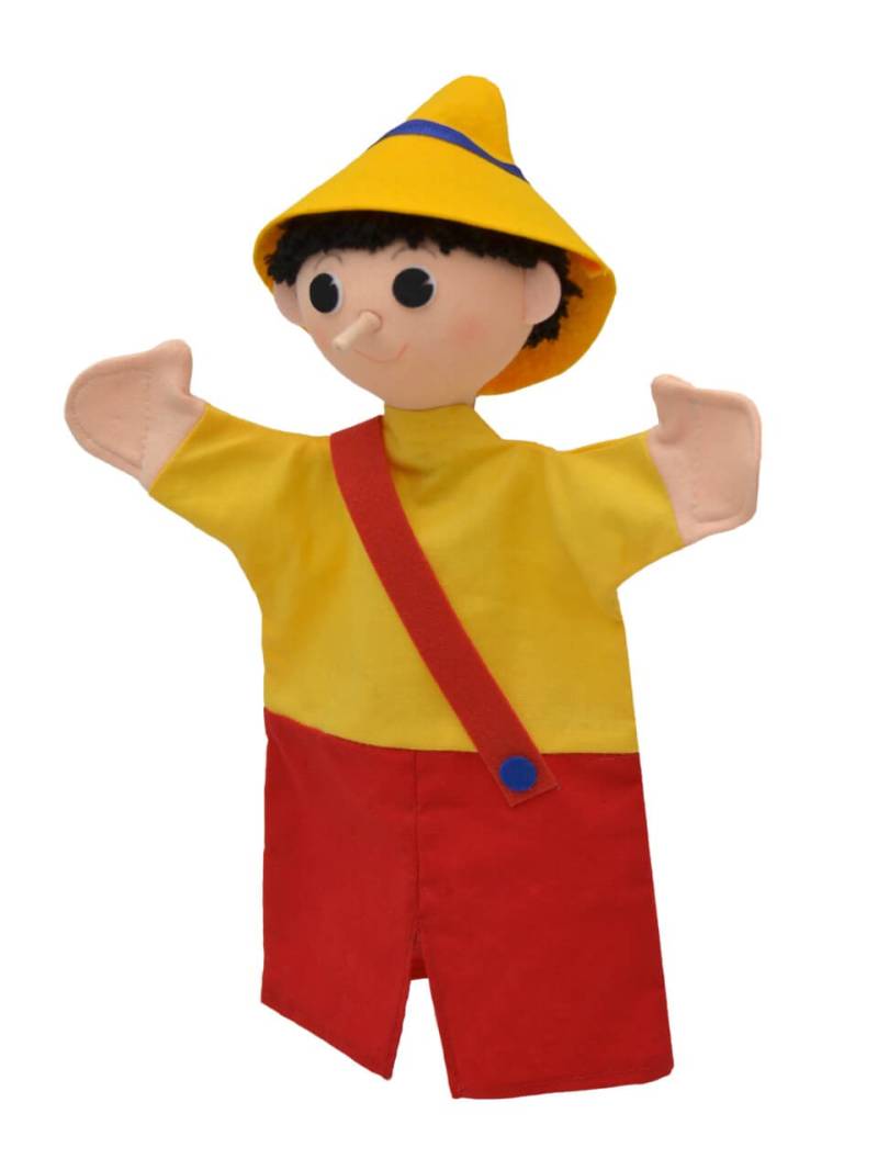 Handpuppe Junge mit langer Nase, ohne Nase, 29cm von munabo
