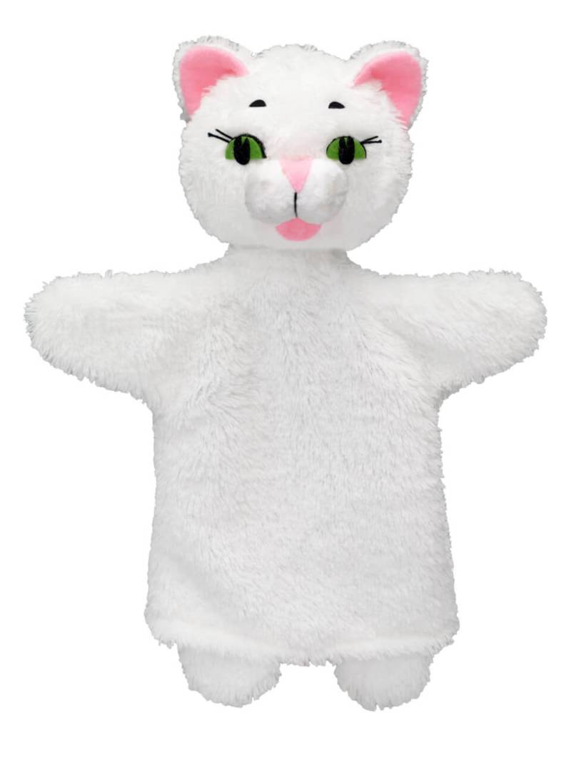 Handpuppe Kätzchen weiss, 26cm - Plüschhandpuppe von munabo