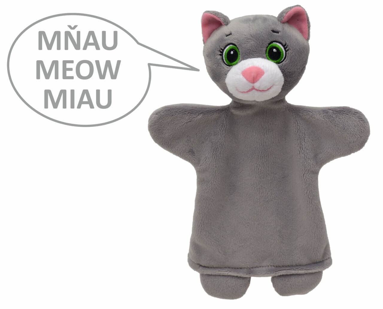 Handpuppe Katze 26 cm, mit Sound und Beinen von munabo