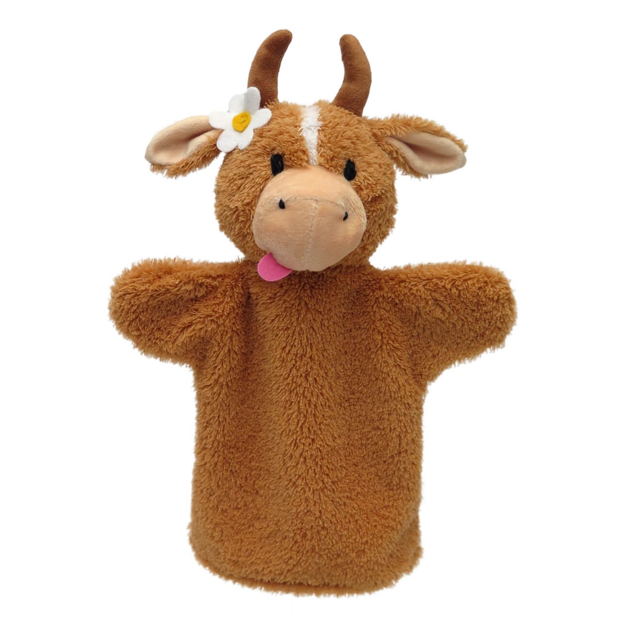 Handpuppe Kuh, 28 cm, mit einer Blume, ohne Beine Handpuppe Kuh, 28 cm, mit einer Blume, ohne Beine von munabo