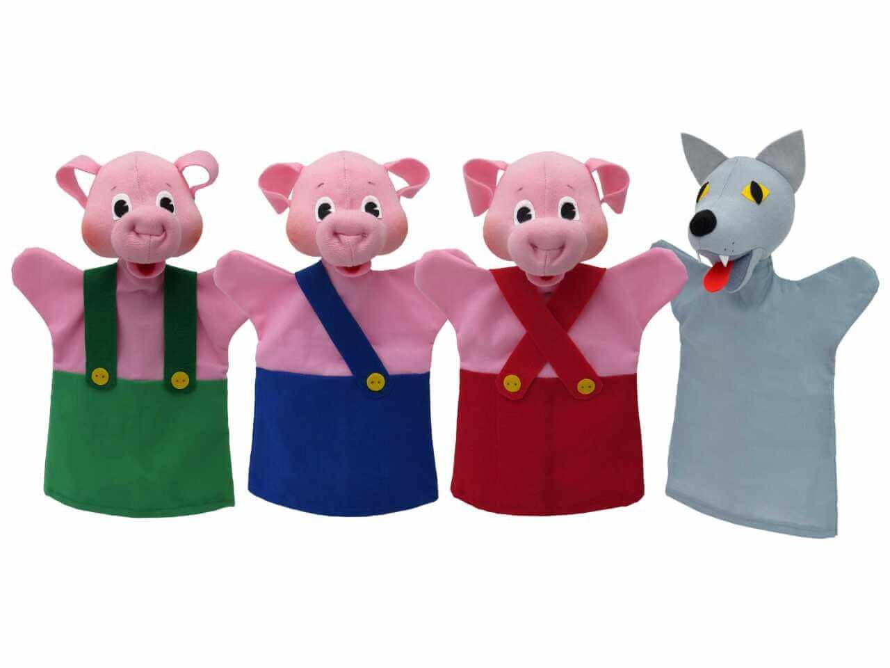 Handpuppen-Set Drei Schweinchen von munabo