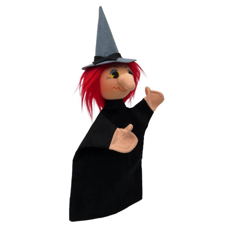 Hexe schwarz 35 cm, Handpuppe von munabo