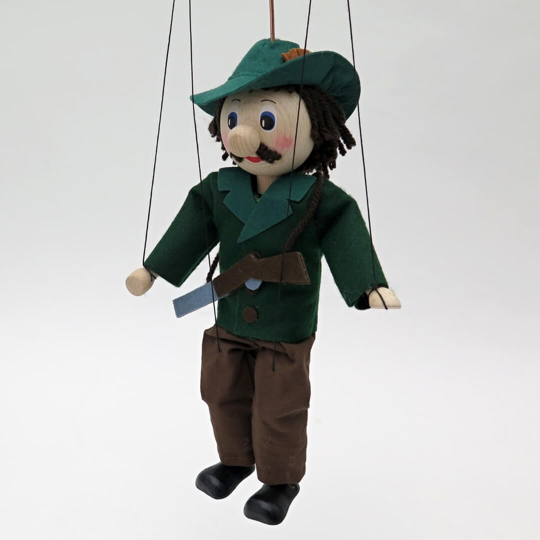 Jäger 20 cm, Holz-Marionette Jäger 20 cm, Holz-Marionette von munabo