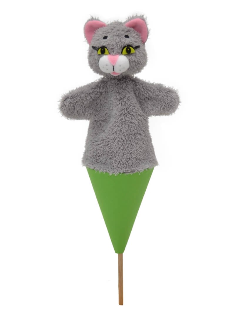Tütenkasper Katze grau, 36cm von mubrno