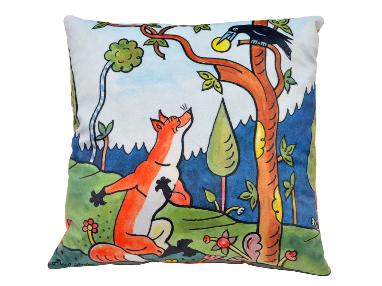 Kissen 30x30 cm, Fuchs und Käse, Kinderkissen Kissen 30x30 cm, Fuchs und Käse, Kinderkissen von munabo