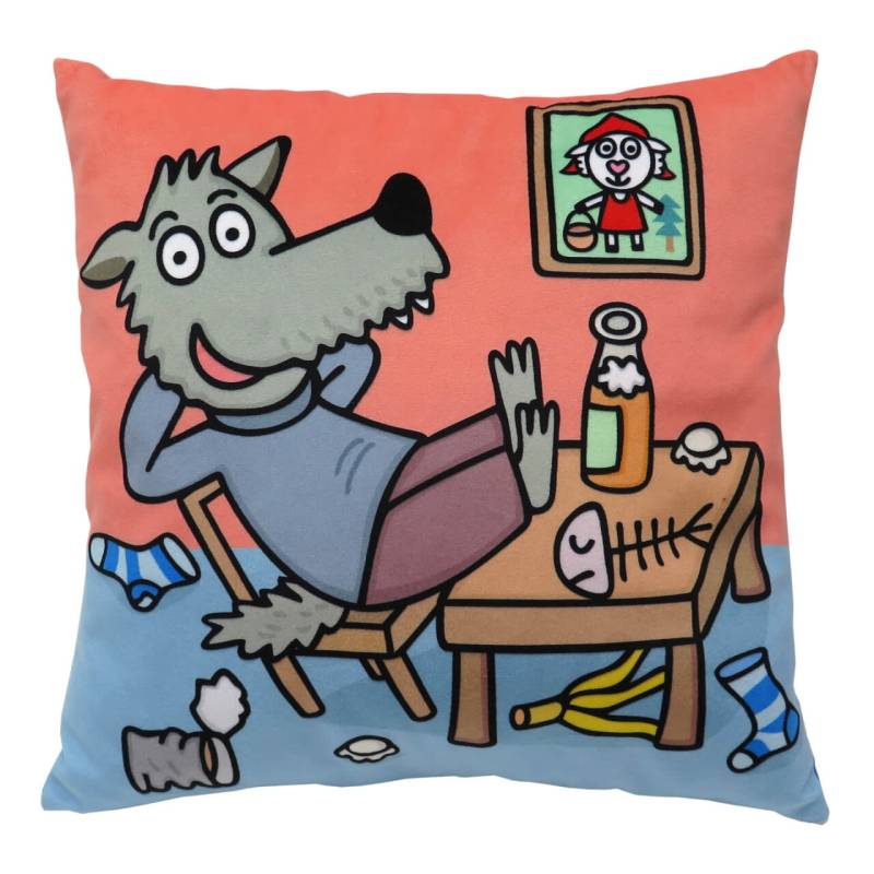 Kissen 30x30 cm, Grauer-Wolf zu Hause von munabo