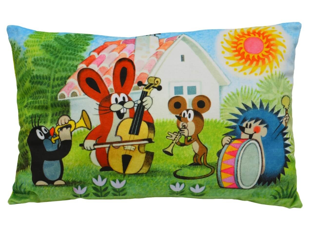 Kissen der kleine Maulwurf, Motiv Band, 45x30cm - Kinderkissen Kissen der kleine Maulwurf, Motiv Band, 45x30cm - Kinderkissen von munabo