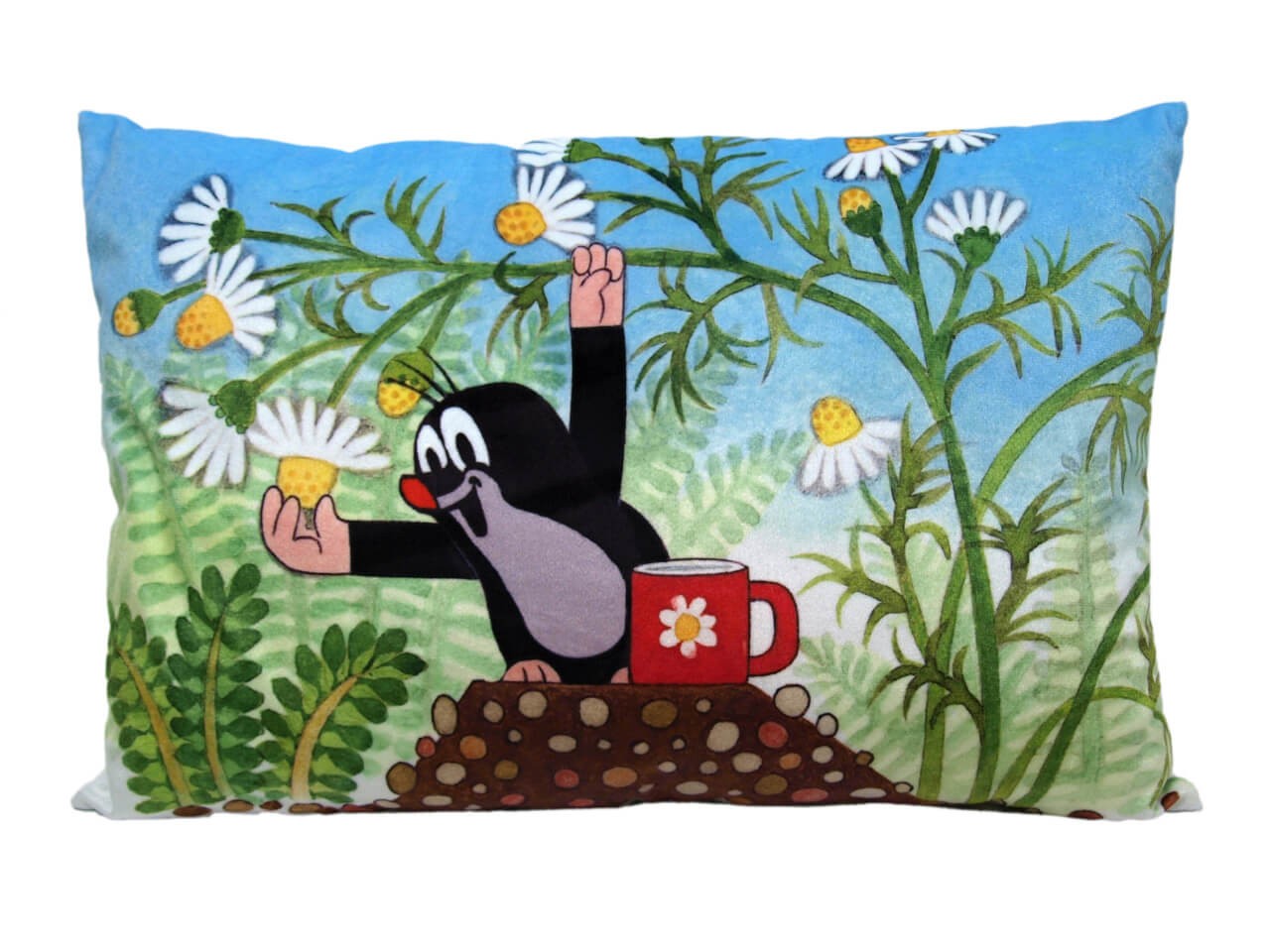 Kissen der kleine Maulwurf, Motiv Kamille, 45x30cm - Kinderkissen Kissen der kleine Maulwurf, Motiv Kamille, 45x30cm - Kinderkissen von munabo