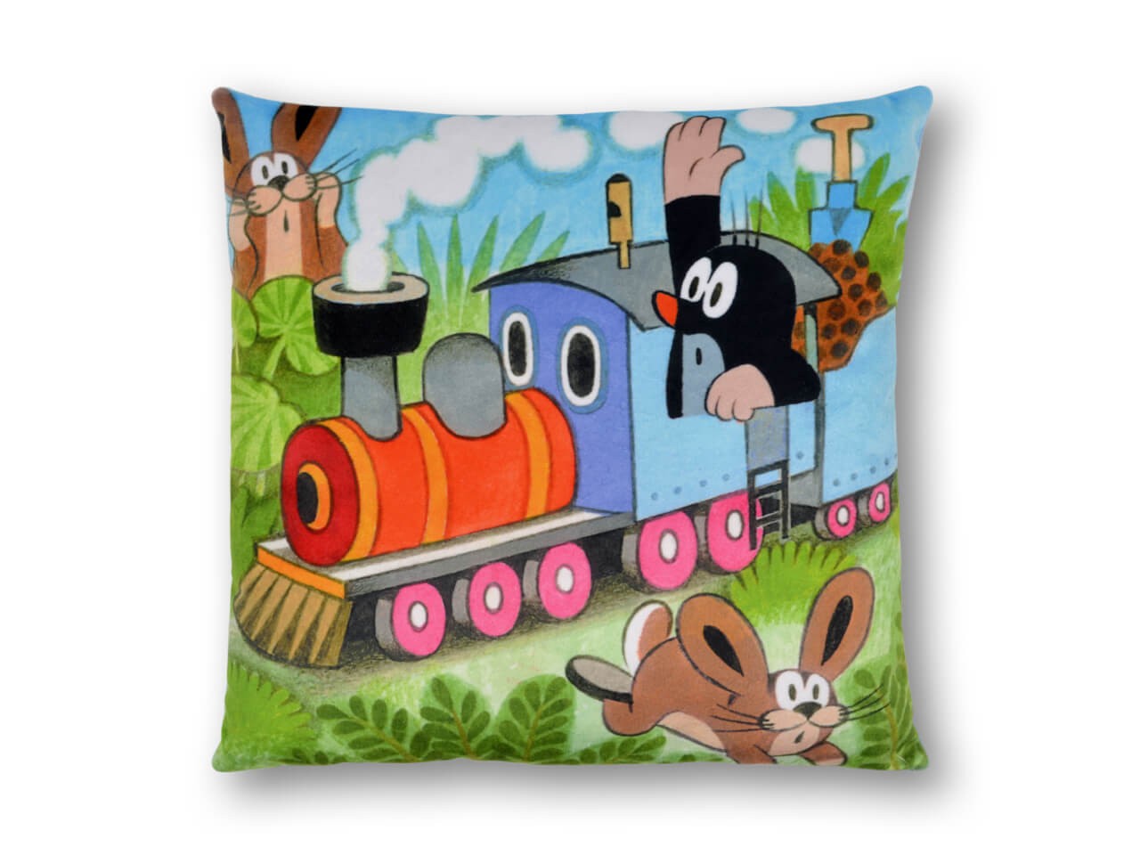 Kissen der kleine Maulwurf, Motiv Lokführer, 30 x 30 cm - Kinderkissen Kissen der kleine Maulwurf, Motiv Lokführer, 30 x 30 cm - Kinderkissen von munabo