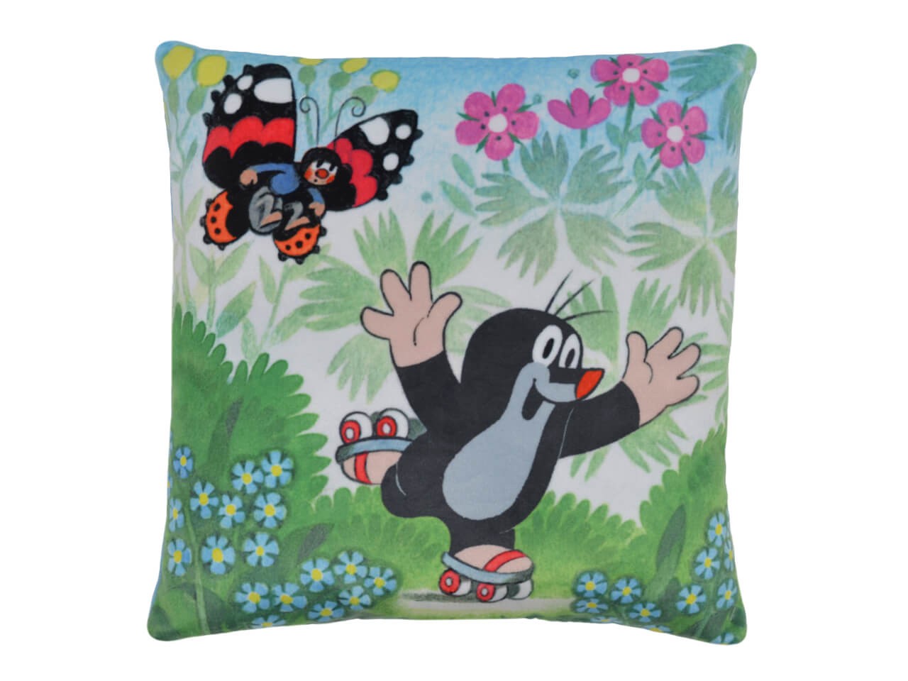 Kissen der kleine Maulwurf, Rollschuhfahrer, 25x25cm - Kinderkissen Kissen der kleine Maulwurf, Rollschuhfahrer, 25x25cm - Kinderkissen von munabo