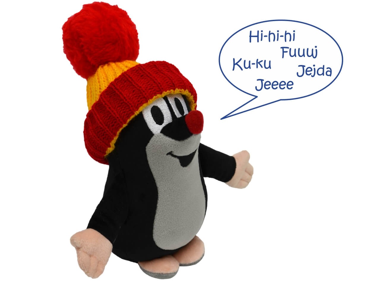Plüschfigur der kleine Maulwurf mit Sound, rot-gelbe Mütze, 20cm Plüschfigur der kleine Maulwurf mit Sound, rot-gelbe Mütze, 20cm von munabo