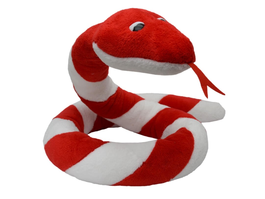 Plüschtier Schlange Suk 250 cm, rot-weiß von munabo