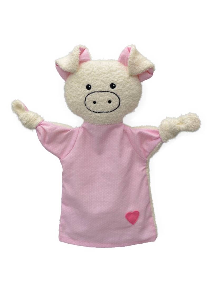 Schwein 29 cm, Frotteehandpuppe von munabo