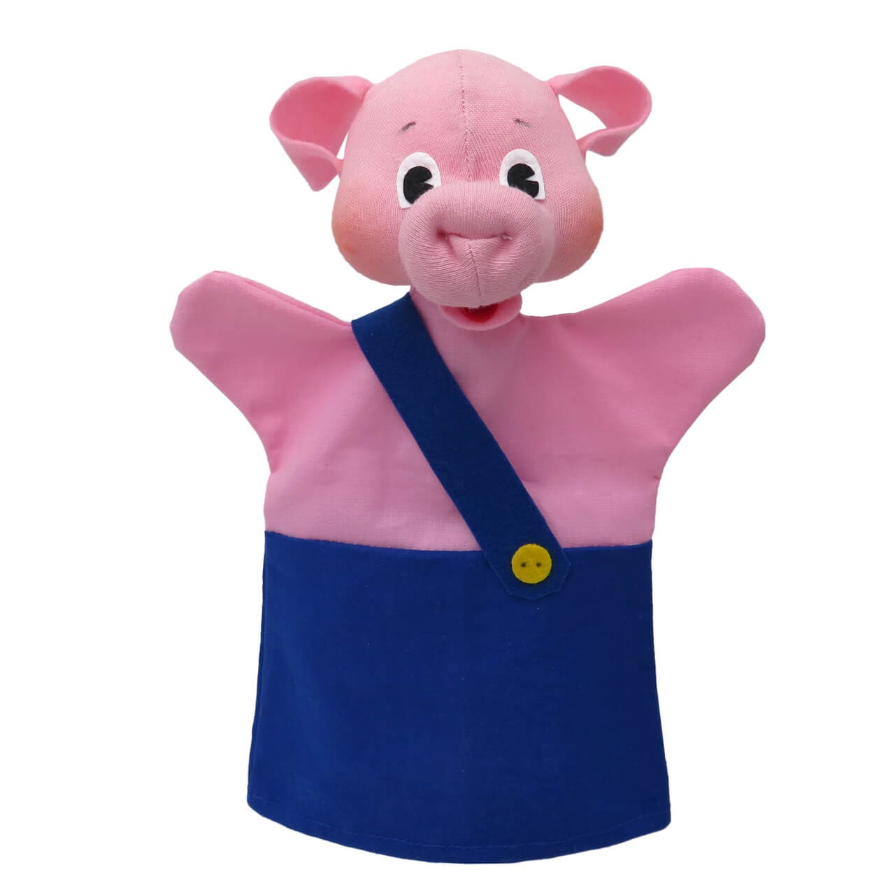 Schweinchen 26 cm blau, Handpuppe von munabo