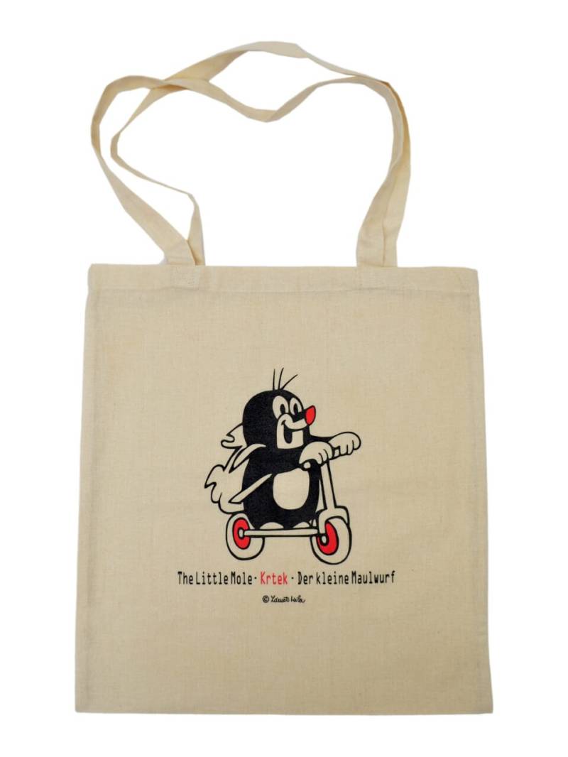 Tasche der kleine Maulwurf, Rollerfahrer - Stoffbeutel, Umhängebeutel von munabo
