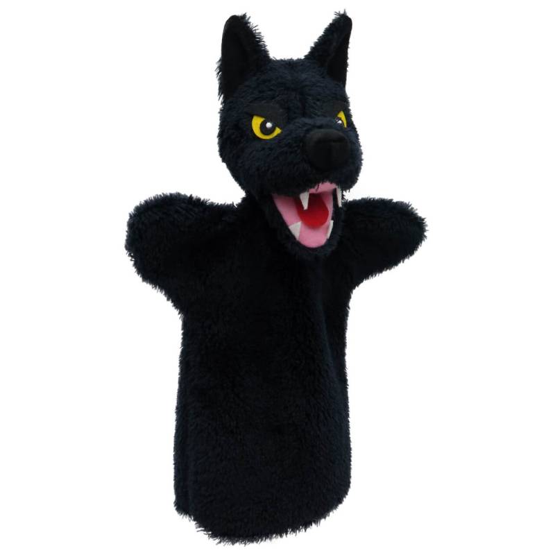 Wolf schwartz 28 cm, Handpuppe von munabo