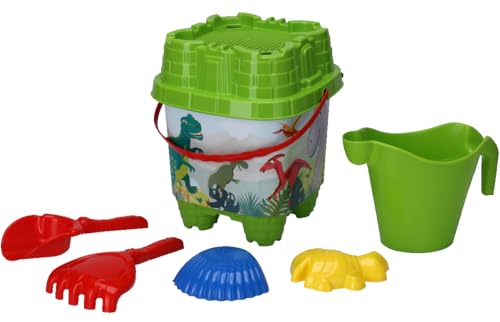 mucHome Sandspielzeug Set, 7-teilig, Eimer mit Sieb, Strandspielzeug für Kinder 3-7 Jahre, 20x20x25 cm (Grün) von mucHome
