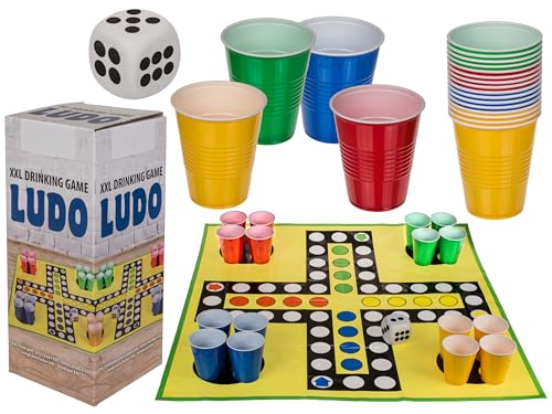 mucHome XXL Trinkspiel Ludo ca. 90 cm Gesellschaftsspiel Partyspiel mucHome XXL Trinkspiel Ludo ca. 90 cm Gesellschaftsspiel Partyspiel von mucHome